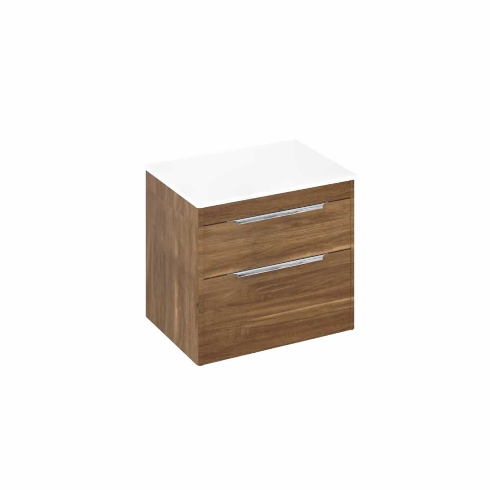 Shoreditch 65cm double drawer Caramel with White Worktop